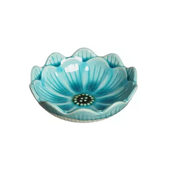 【日本見谷陶器】雛菊花形 陶瓷小缽9cm ‧ 松石綠