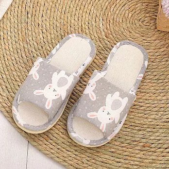 333家居鞋館 柔繪可愛兔兔室內拖鞋 灰27