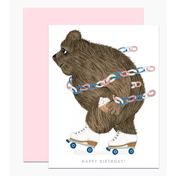 【 Dear Hancock 】Rollerskating Bear  生日卡#gc_425