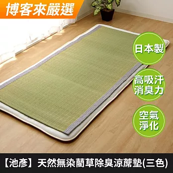 【日本池彥IKEHIKO】日本製天然無染藺草除臭涼蓆墊子-88×180cm(3色)  -深藍色