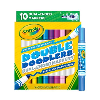 美國繪兒樂Crayola 可水洗雙頭粗桿彩色筆10支(20色)