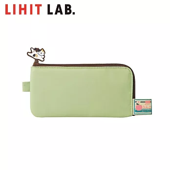 LIHIT LAB.貓貓扁平包(筆盒尺寸)  蘋果綠