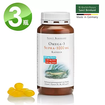 聖伯納德 Sanct Bernhard 魚油 Omega-3 1000mg (120粒/罐)膠囊X3瓶 高單位