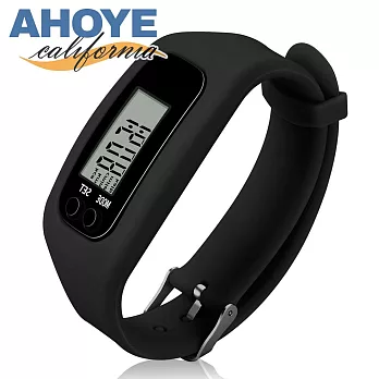 【Ahoye】矽膠錶帶式運動計步器 (運動手環 計步器)