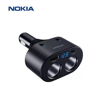 NOKIA 電壓顯示PD+QC一轉二車充 P6106N