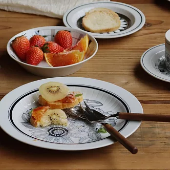 【日本Awasaka】Antico Flower職人窯燒 花坊餐盤24cm ‧ 優雅花路