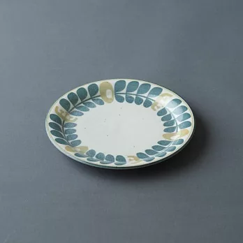 【SANGO】昭和復古花系 陶瓷淺盤20cm ‧ 枝葉