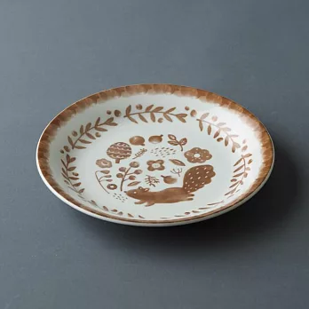 【SANGO】森林秘徑 陶瓷淺盤24cm ‧ 松鼠
