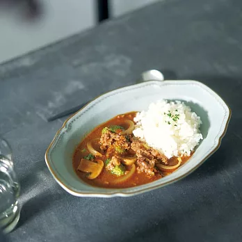 【日本Aito製作所】美濃燒｜Stitch窯燒復古 咖哩餐盤25cm ‧ 天雲灰