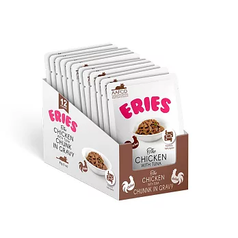 Eries 伊瑞思 ｜益生元貓主食餐包系列｜ 雞、鮪、雞肝三拼｜12入*85g  雞、鮪、雞肝三拼｜12入*85g