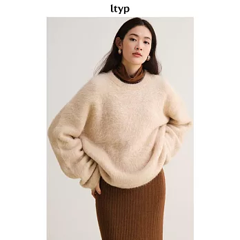 ltyp旅途原品 Alpaca羊駝毛長絨感慵懶大廓形套頭毛衣 M L-XL  L-XL 杏仁米