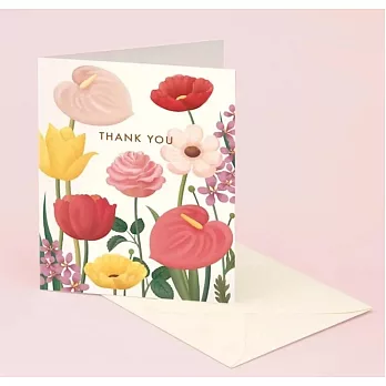 【 Clap Clap 】PINK FLORAL GARDEN THANK YOU CARD 感謝卡 #GT24