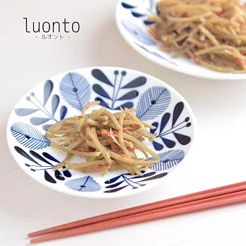 【日本Yamani】美濃燒｜Luonto北歐花羽 陶瓷 淺盤14cm