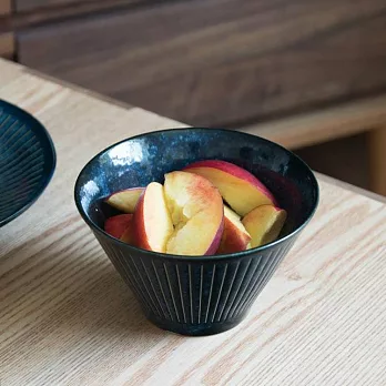 【日本Yamani】美濃燒｜藍染十草 陶瓷 沙拉餐碗380ml