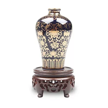 霽青描金福壽梅瓶【受託代銷】