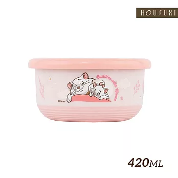 【HOUSUXI 舒希】迪士尼瑪麗貓系列-  不鏽鋼雙層隔熱碗420ml-A2