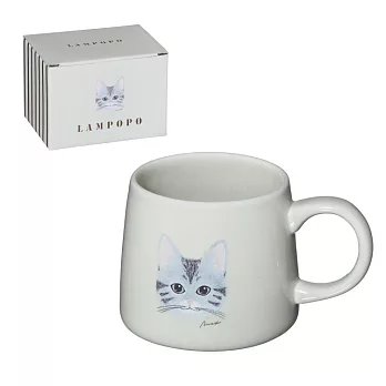 【日本Sugar Land】可愛貓咪 陶瓷馬克杯250ml ‧ 虎斑貓(黃)