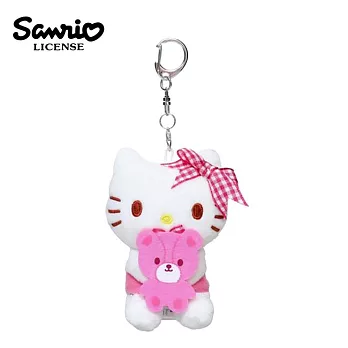 【日本正版授權】凱蒂貓 玩偶吊飾 鑰匙圈 吊飾 娃娃/絨毛玩偶 Hello Kitty - 粉色款