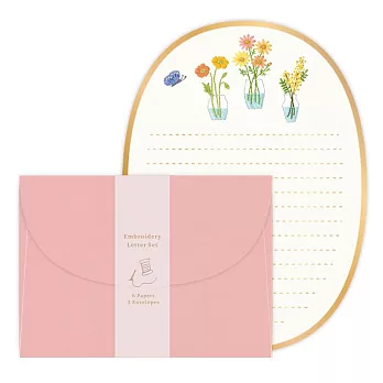 【RYU-RYU】甜美刺繡系列 信紙組 ‧ 花卉