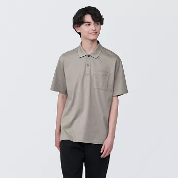 【MUJI 無印良品】男棉水洗天竺短袖POLO衫 S 摩卡棕