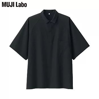 【MUJI 無印良品】MUJI Labo聚酯纖維透氣抗污POLO衫 M 黑色