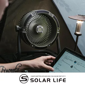 Solar Life 索樂生活 戶外行動無線充電DC循環風扇.無線風扇燈 露營手提扇 露營風扇 工業電風扇 掛壁風扇 軍綠