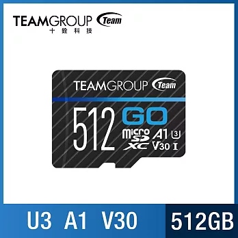 TEAM 十銓 GO Micro SDXC 記憶卡512GB(U3 V30 A1)