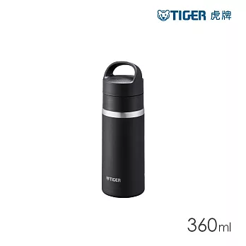 TIGER虎牌  雙層不鏽鋼保溫杯360ml (MKB-T036旋蓋手提真空保溫瓶) 曜岩黑