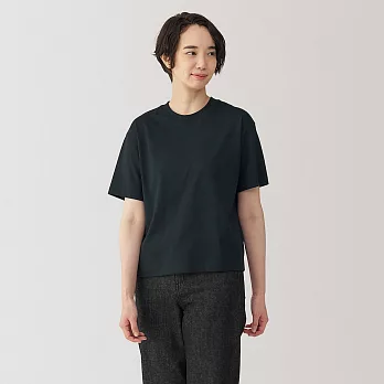 【MUJI 無印良品】女天竺圓領短袖T恤 S 黑色