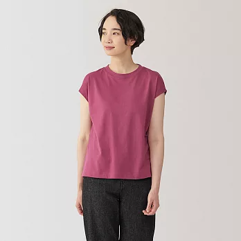 【MUJI 無印良品】女天竺法式袖T恤 L 紫紅