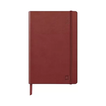 【Rhodia｜2025 Planner】2025 手帳  A5_週曆橫排_象牙色 _160頁_90g_硬皮_彈性束帶_ 胭脂紅