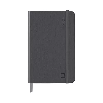 【Rhodia｜2025 Planner】2025 手帳  A6_週曆直排_象牙色 _160頁_90g_硬皮_彈性束帶_ 鈦色