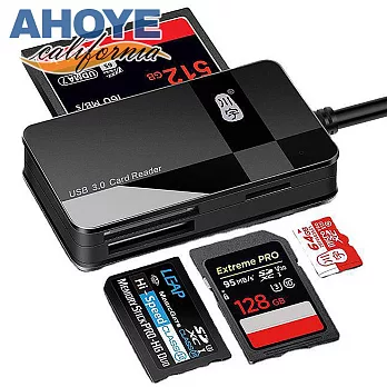 【AHOYE】USB3.0 MicroSD/SD/CF/MS讀卡器 (集線器 讀卡機 轉接器)