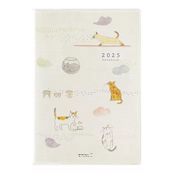 MIDORI POCKET DIARY 2025手帳(月單週)B6- 小貓