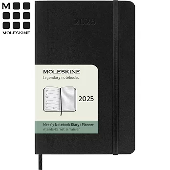 MOLESKINE 2025經典週記手帳12M 軟皮-口袋型黑