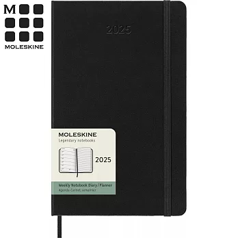 MOLESKINE 2025經典週記手帳12M 硬殼-L型黑