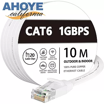 【AHOYE】CAT6乙太網路線 1Gbps/1000Mbps 10M (NAS伺服器)