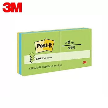 3M R330-6AU 利貼可再貼抽取式便條紙6入/包