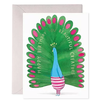 【 E.Frances 】Peacock Birthday Greeting Card 生日卡 #BD309