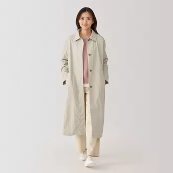 【MUJI 無印良品】女撥水加工折領大衣 S 淺米