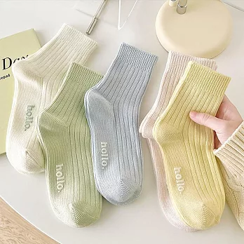 JDS.SOCKS  馬卡龍淺色百搭襪   * 五入組