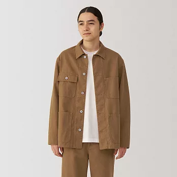 【MUJI 無印良品】男吉貝木棉混帆布外套 L 芥黃