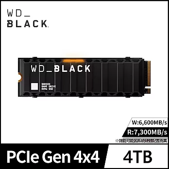 WD BLACK 黑標 SN850X 4TB Gen4 NVMe PCIe SSD固態硬碟 含散熱片 公司貨