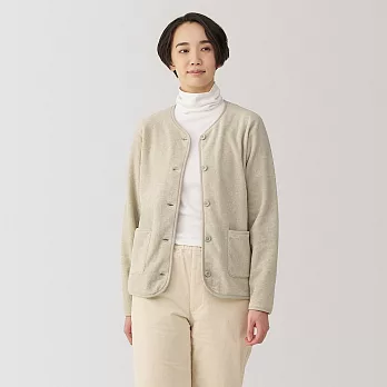 【MUJI 無印良品】女再生刷毛開襟衫 M 粉米