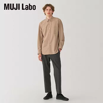 【MUJI 無印良品】MUJI Labo男羊毛混標準領襯衫 S 米色