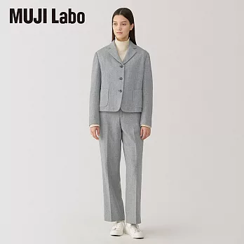 【MUJI 無印良品】MUJI Labo女羊毛混直筒褲 64 灰色