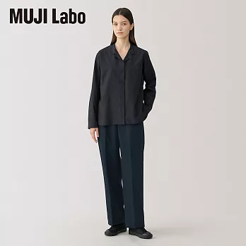 【MUJI 無印良品】MUJI Labo女羊毛混直筒褲 64 暗藍