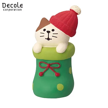 【DECOLE】concombre X’mas向星星許下願望 襪子裡的貓貓 綠色