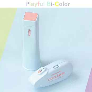 KOKUYO GLOO Bi-Color限定方形口紅膠+好黏便利貼  (藍x粉)