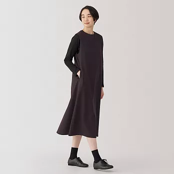 【MUJI 無印良品】女起毛背心裙 S 紫紅